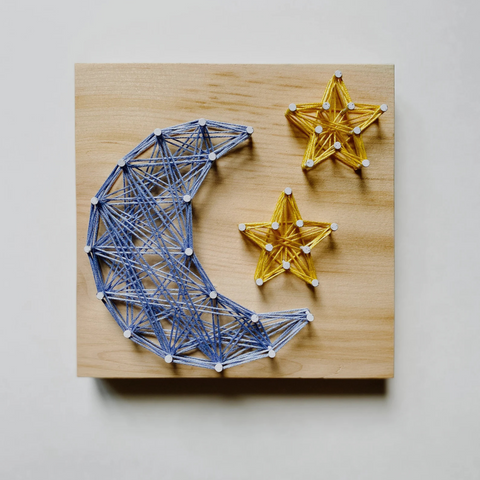 DIY Moon & Stars String Art Kit – Perfect for Beginners!